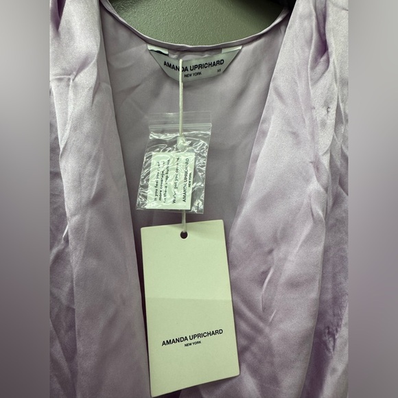 NWT AMANDA UPRICHARD Johanna Mini Silk Dress in Lavender size XSMALL - Picture 3 of 11